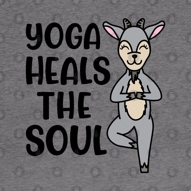 Yoga Heals The Soul Goat Yoga Fitness Cute Funny by GlimmerDesigns